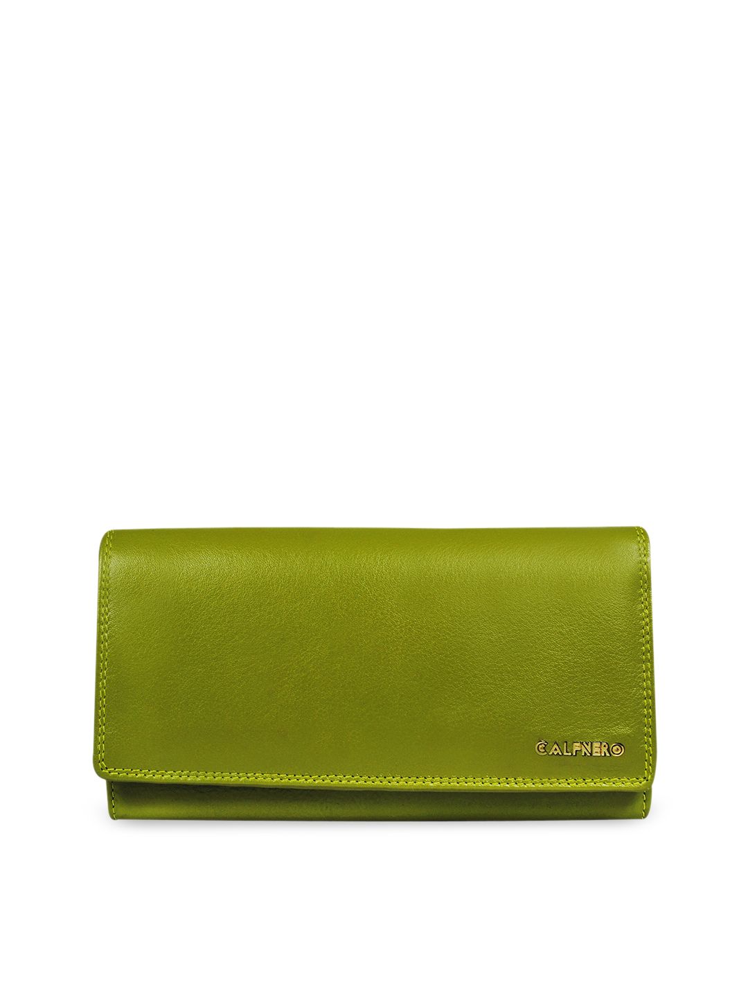 CALFNERO Women Green Genuine Leather Two Fold Wallet Price in India