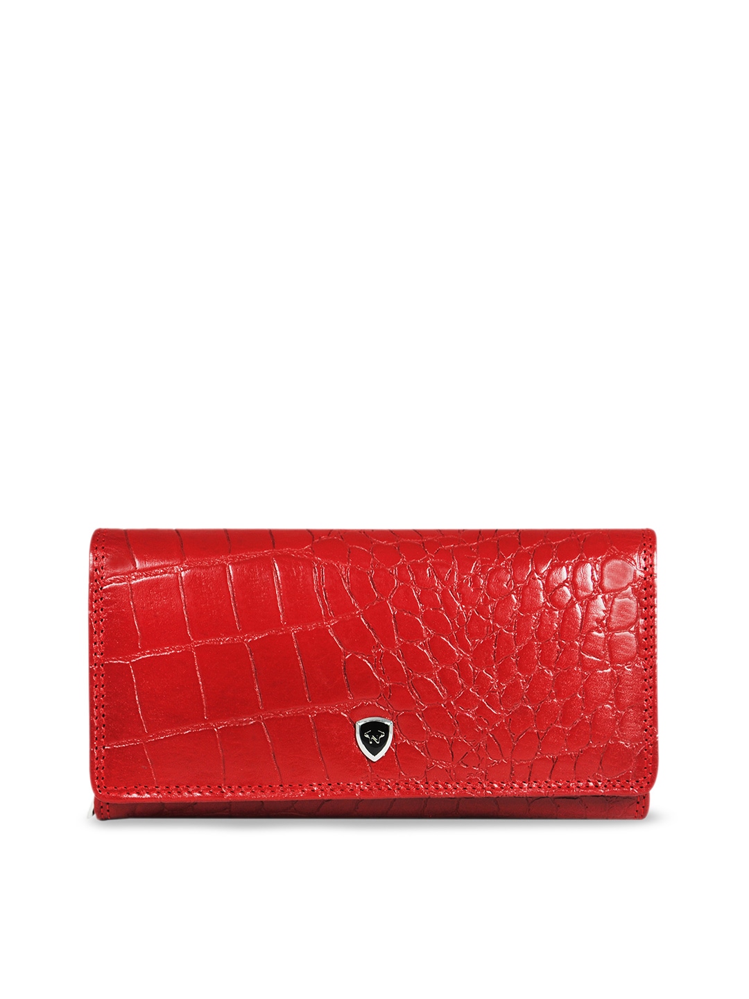 CALFNERO Women Red Genuine Leather Two Fold Wallet Price in India