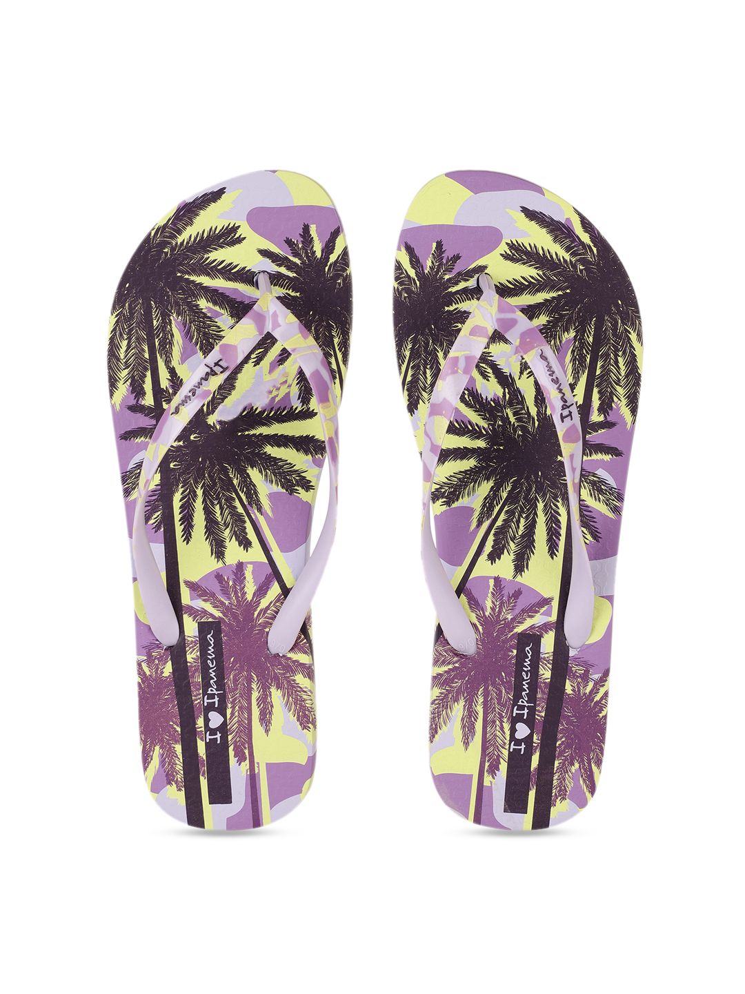 iPanema Women Purple & Black Printed Thong Flip-Flops Price in India