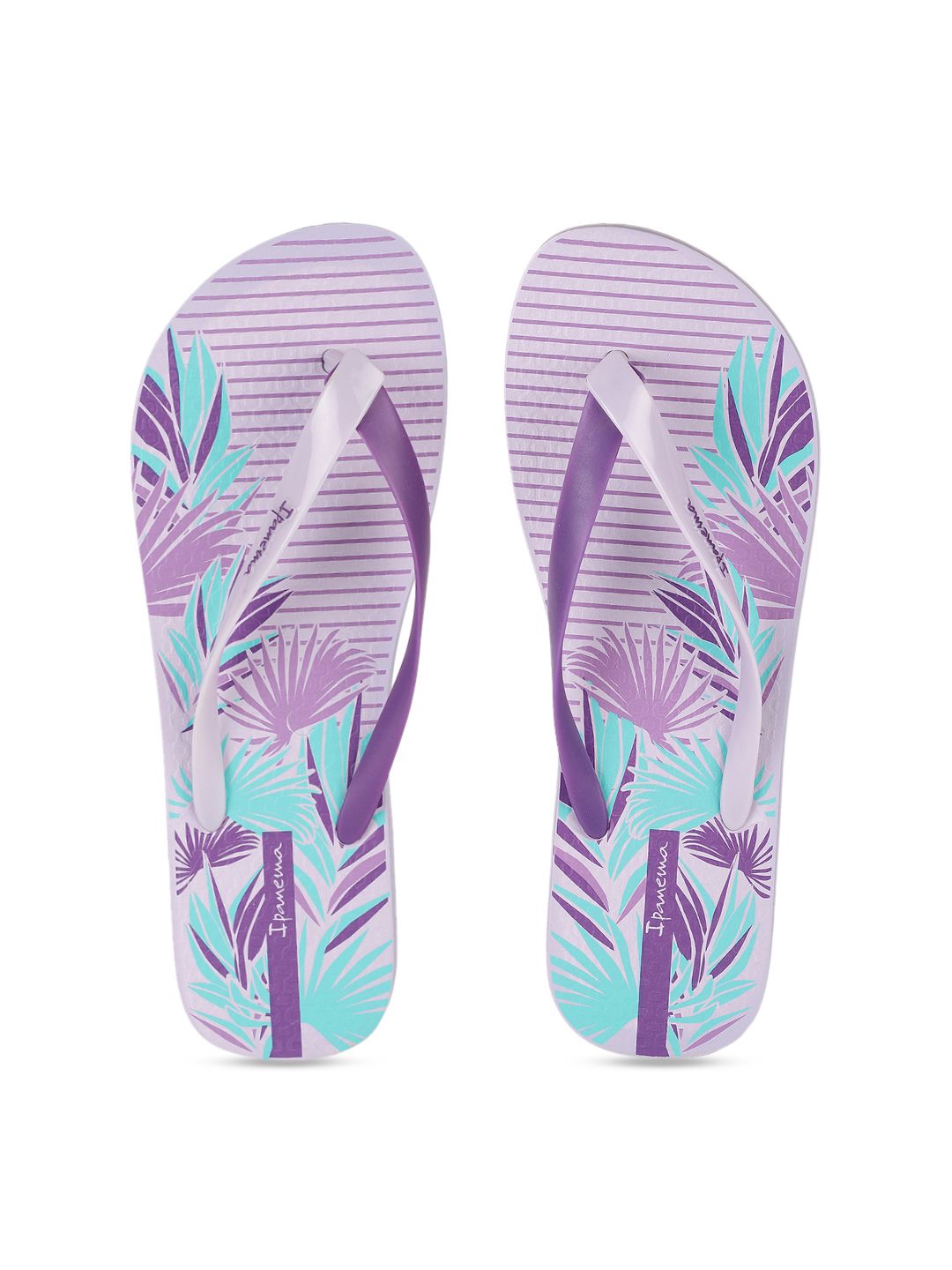 iPanema Women Lavender & Blue Tropical Print Thong Flip-Flops