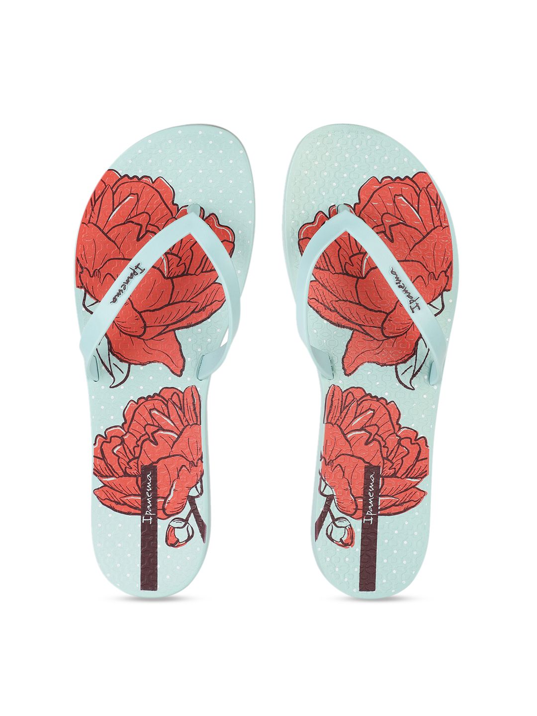 iPanema Women Blue & Red Printed Thong Flip-Flops Price in India