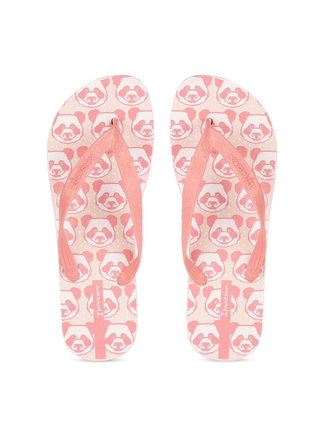 iPanema Women Peach-Coloured & White Printed Thong Flip-Flops Price in India