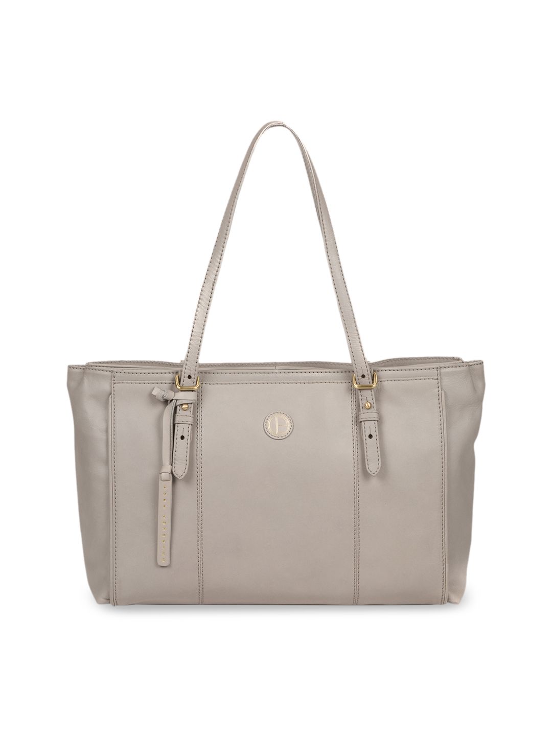 PURE LUXURIES LONDON Women Grey Solid Genuine Leather Wollerton Shoulder Bag Price in India