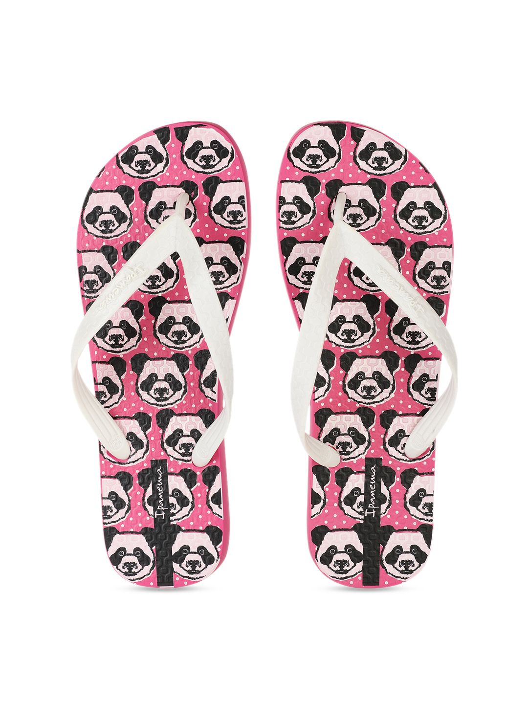 iPanema Women White & Pink Printed Thong Flip-Flops Price in India