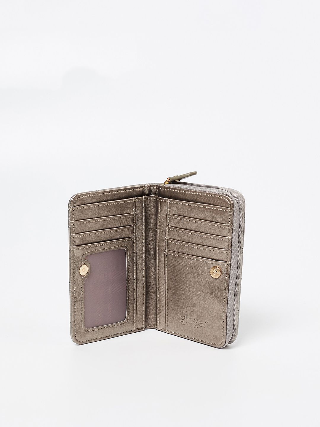 Buy Ginger by Lifestyle Women Gunmetal-Toned Quilted Zip Around