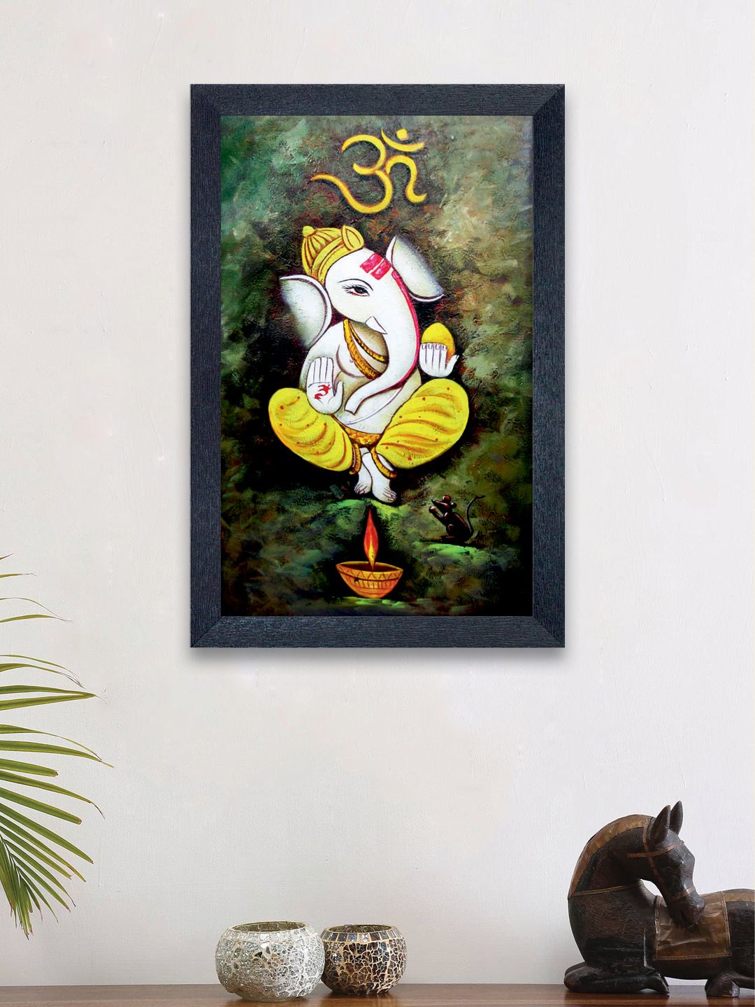 nest ART Multicoloured Lord Ganesha Synthetic Wood Wall Art Price in India