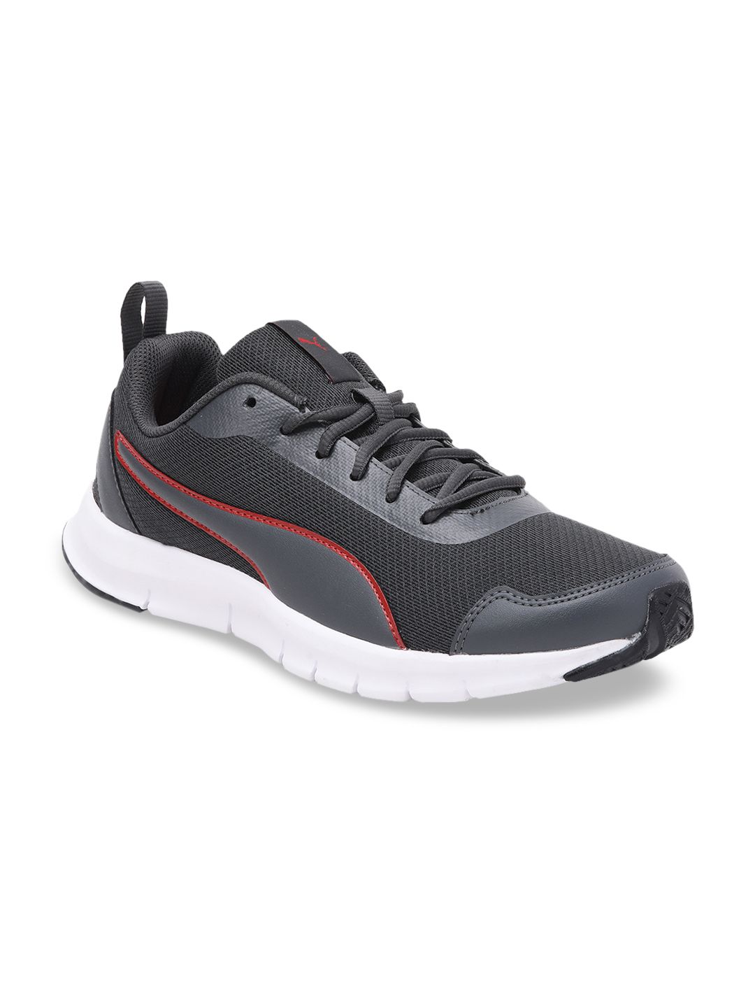 Puma Men Grey Hurdler IDP Dark Shadow-High Risk Mesh Running Shoes