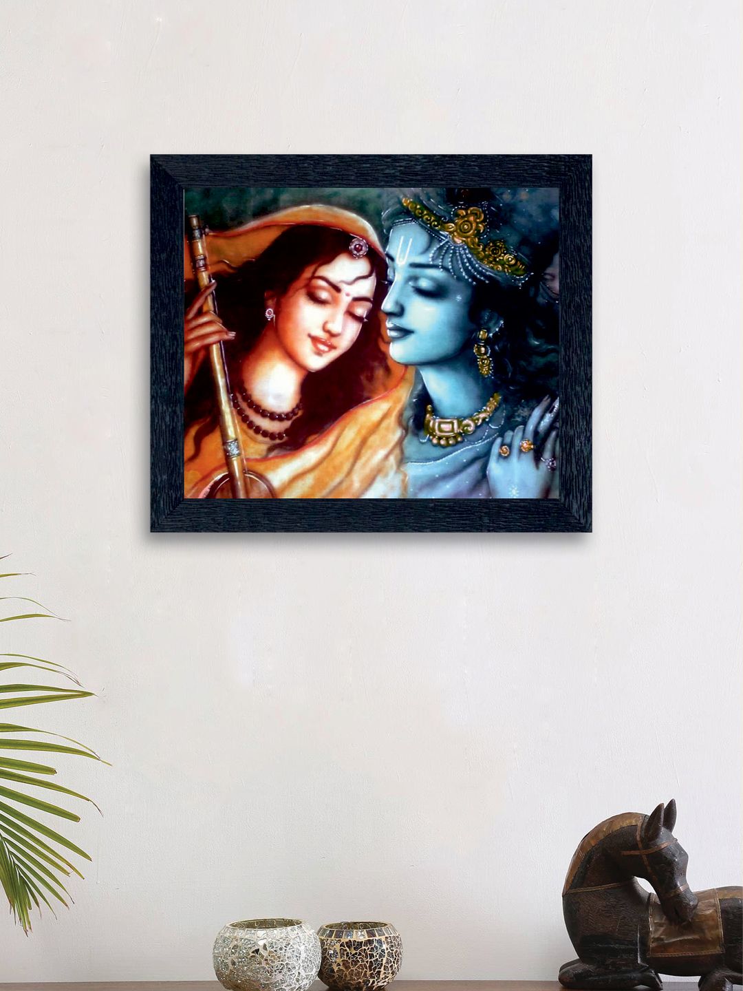 nest ART Multicoloured Radha Krishna Synthetic Wood Wall Art Price in India