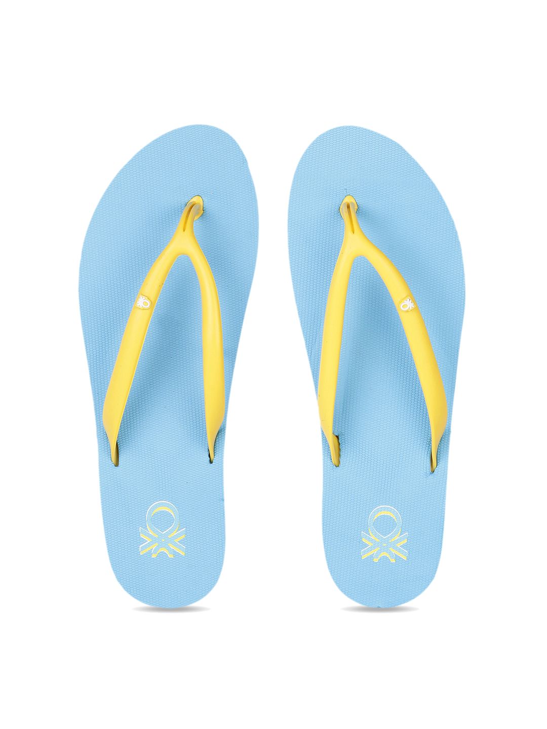 United Colors of Benetton Women Blue Solid Thong Flip-Flops Price in India
