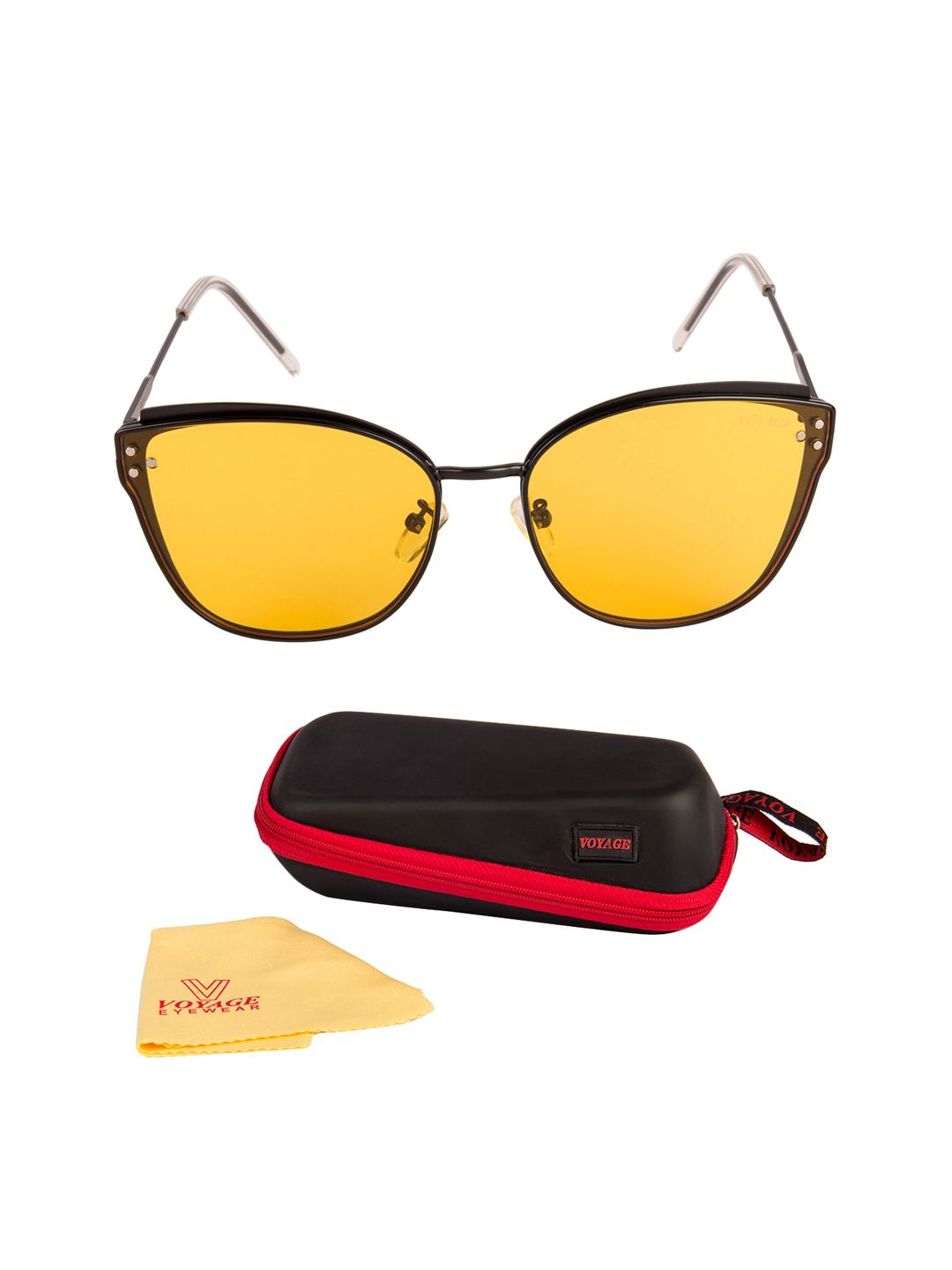 Voyage Women Yellow Cateye Sunglasses 5852MG2856 Price in India