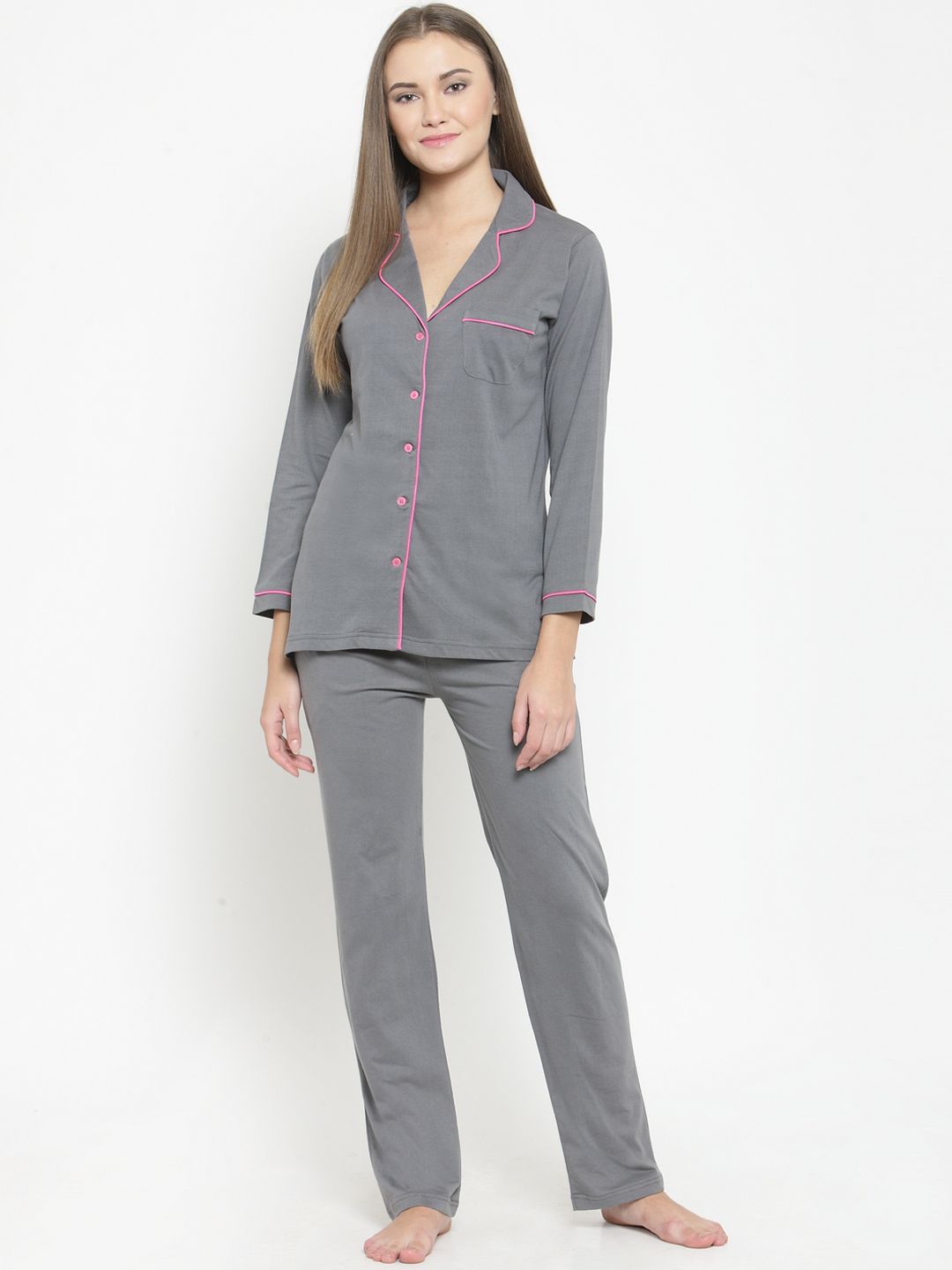 Claura Women Grey Night suit Price in India