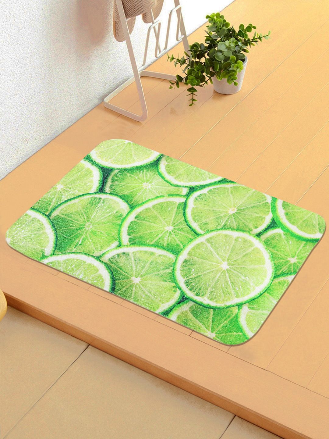 Status Green & White 3D Printed Anti-Skid Doormat Price in India