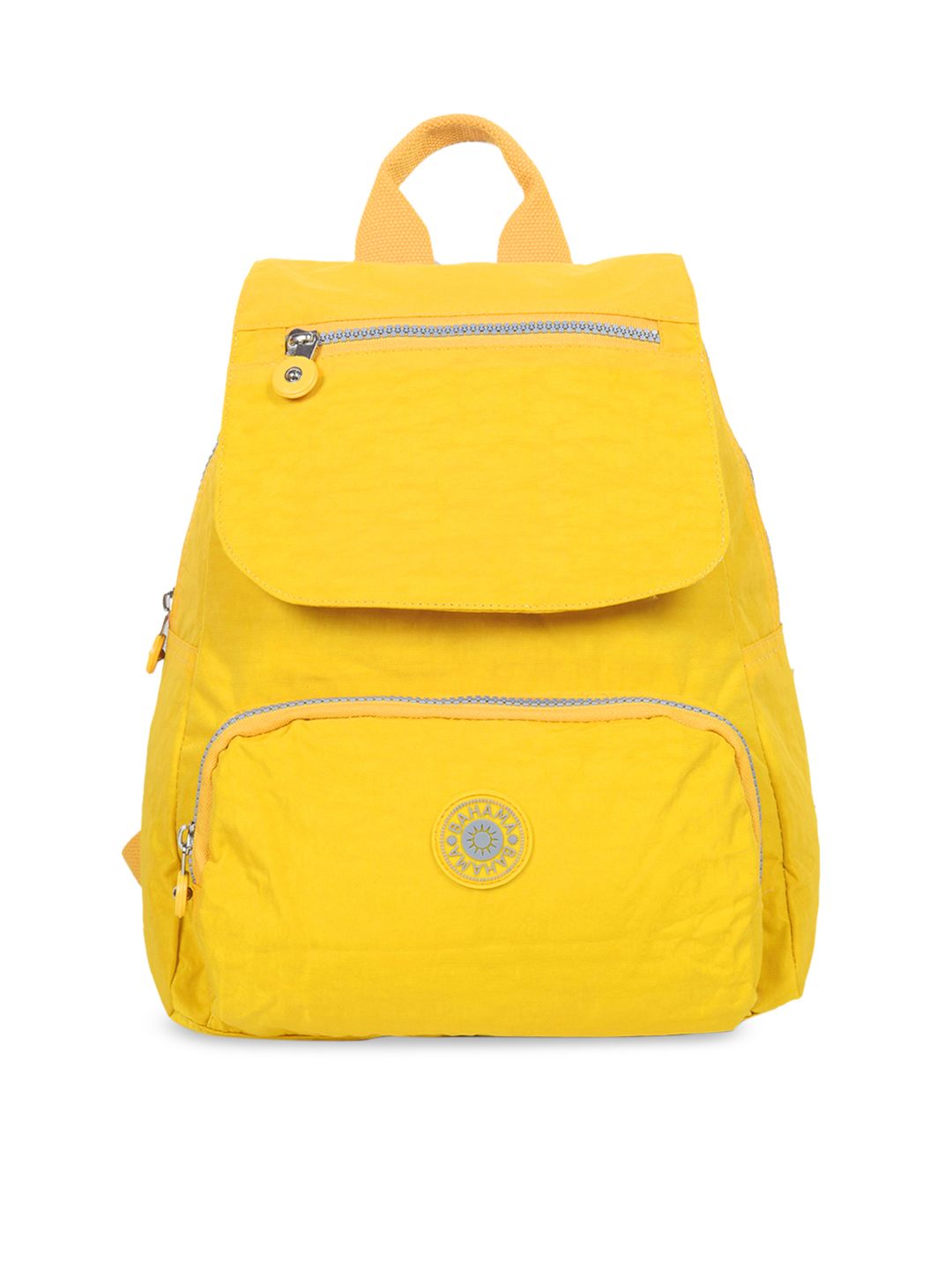 BAHAMA Crinkle Range Unisex Yellow Solid Backpack Price in India