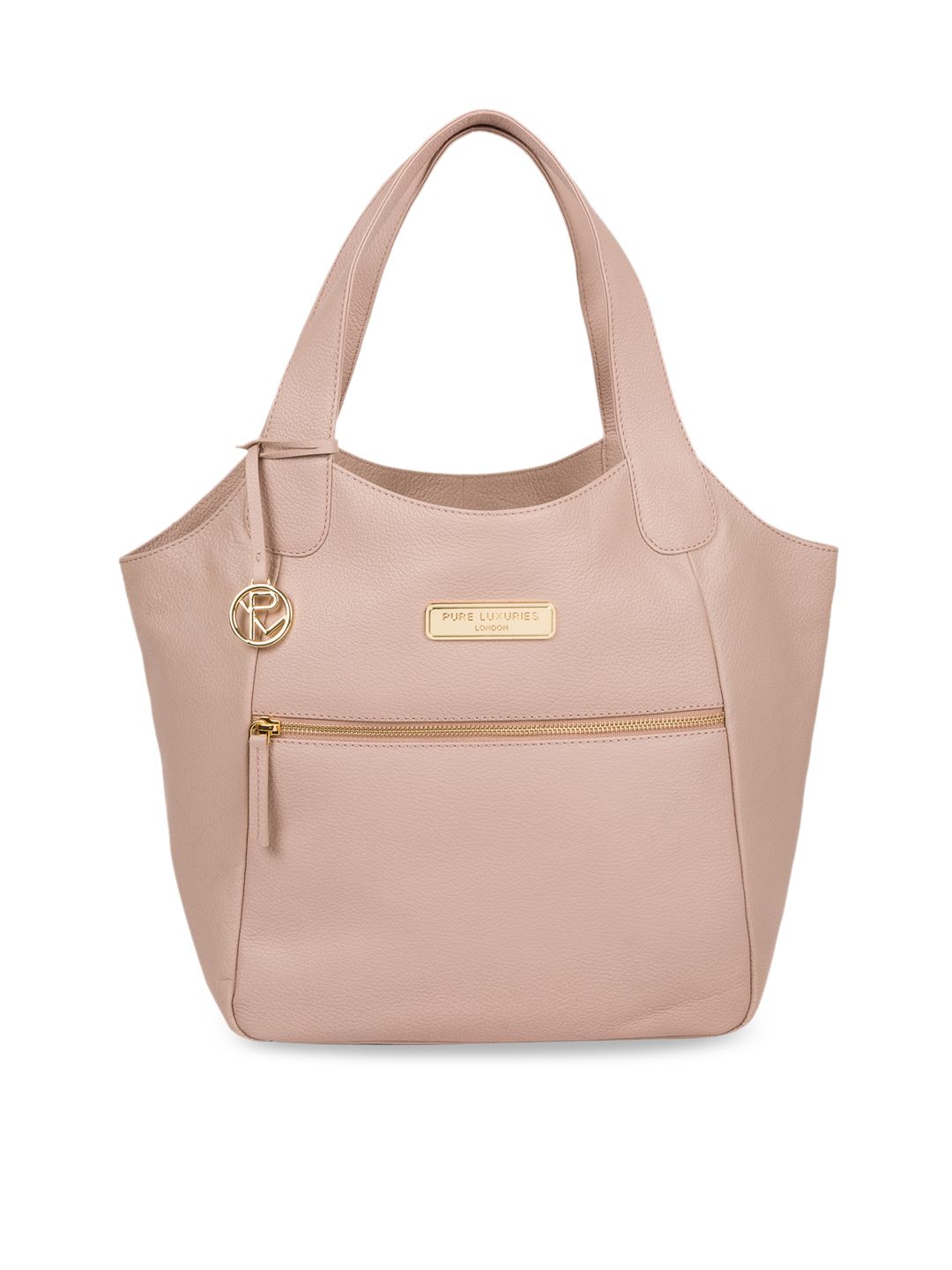 PURE LUXURIES LONDON Women Pink Solid Genuine Leather Roxanne Tote Bag Price in India