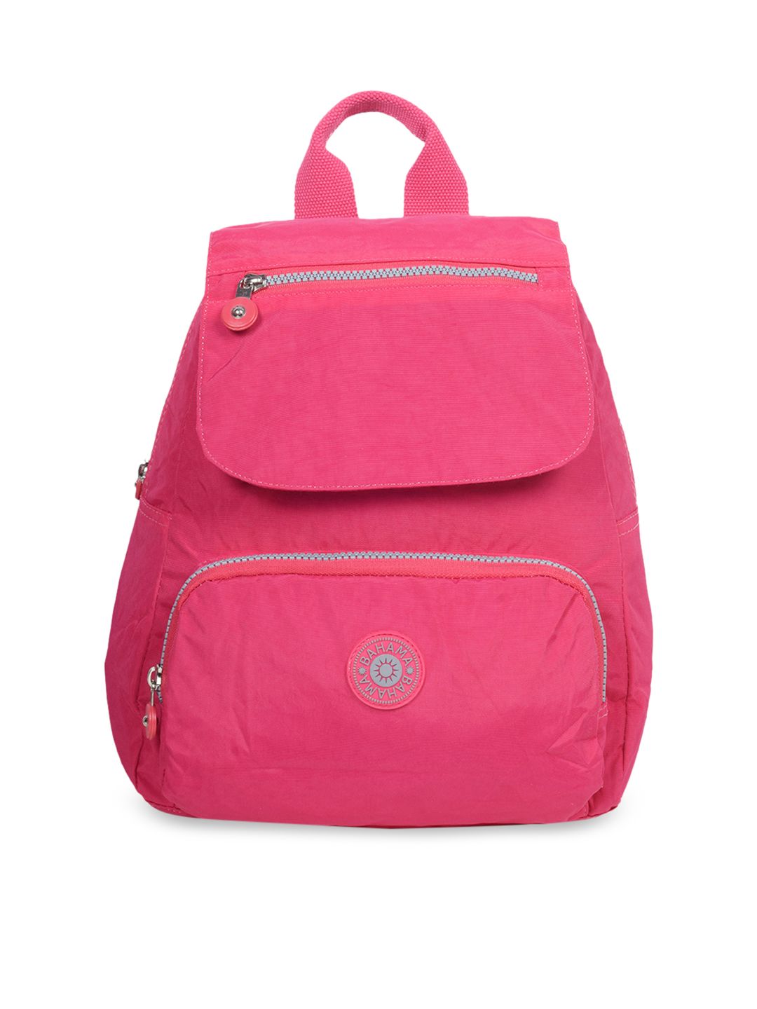 BAHAMA Crinkle Range Unisex Fuchsia Solid Backpack Price in India