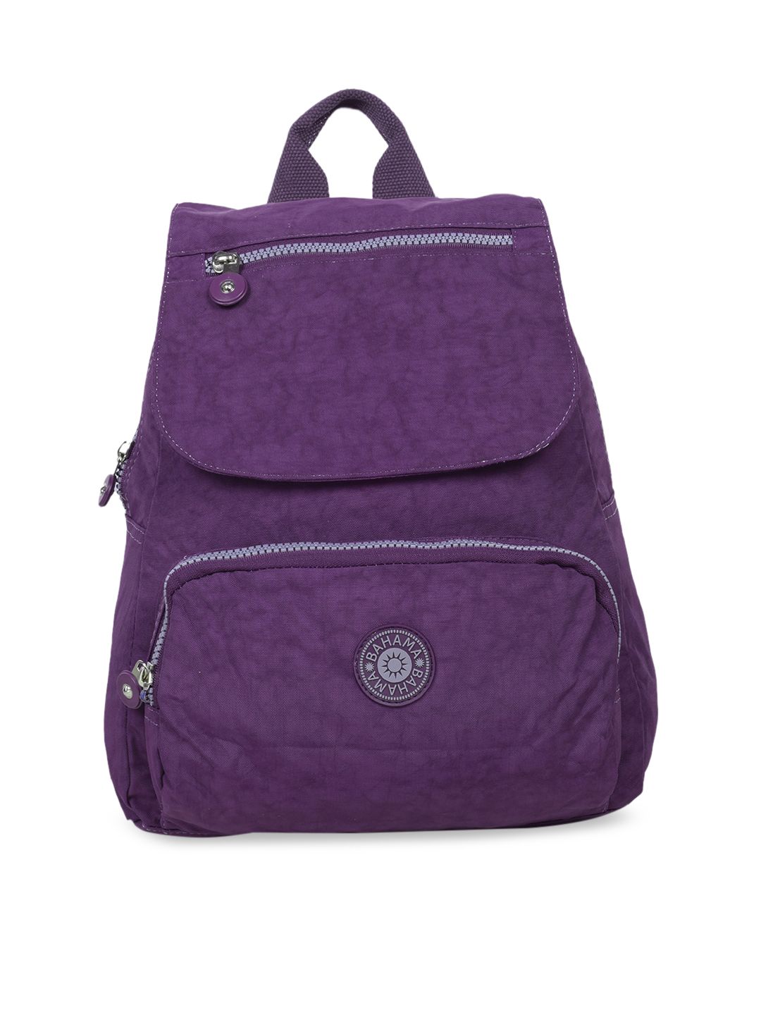BAHAMA Crinkle Range Unisex Purple Solid Backpack Price in India