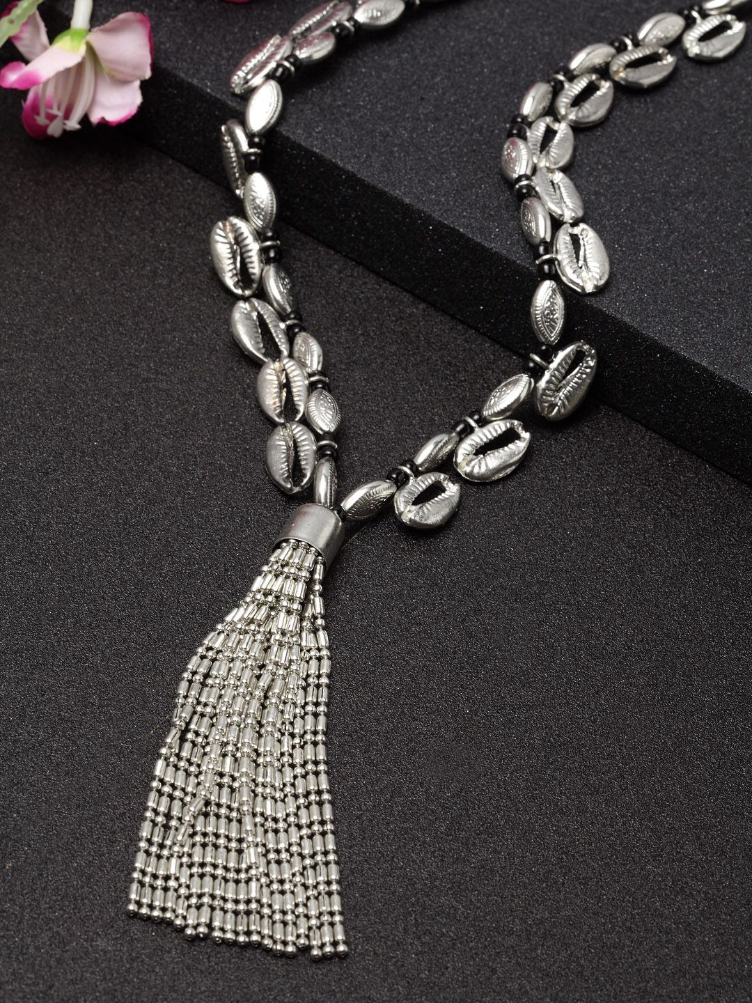 Moedbuille Silver-Plated Handcrafted Afghan Design Necklace Price in India