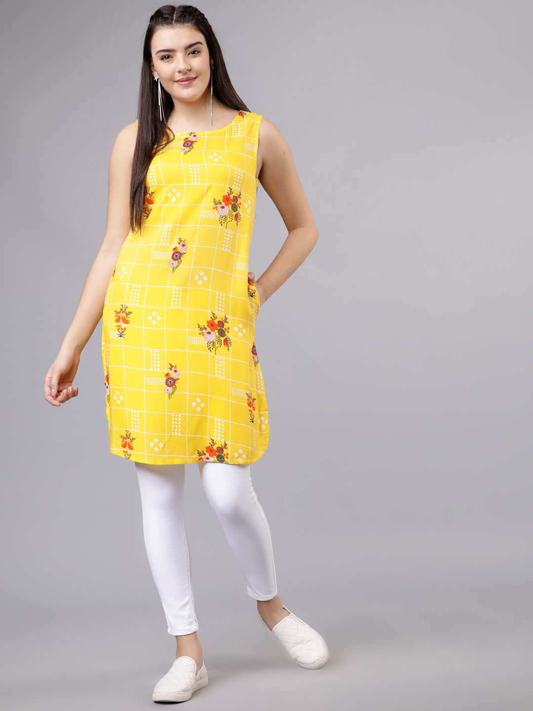 Vishudh Yellow Printed Tunic Price in India