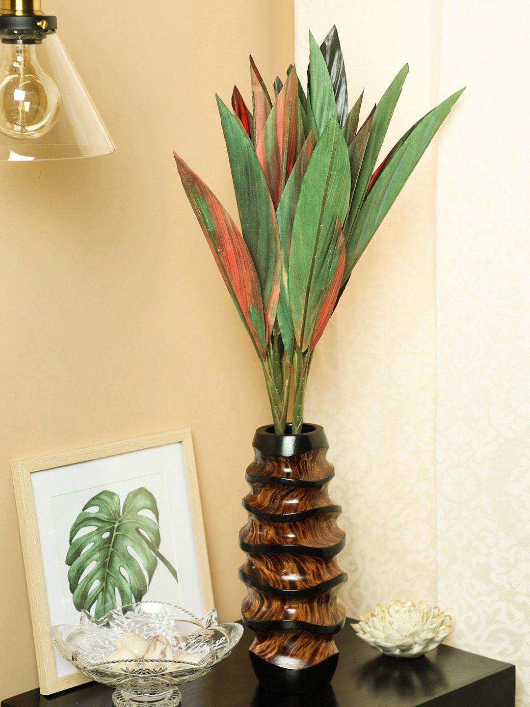 PolliNation Red & Green Set of 2 Artificial Dracaena Plant Price in India