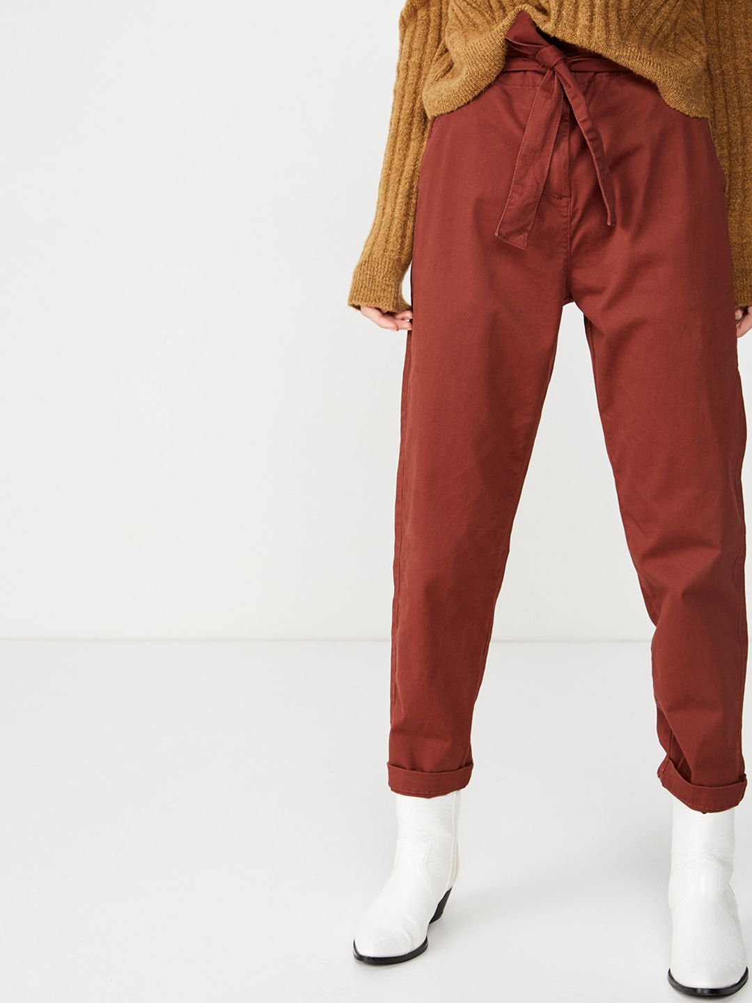 COTTON ON Women Rust Regular Fit Solid Peg Trousers Price in India