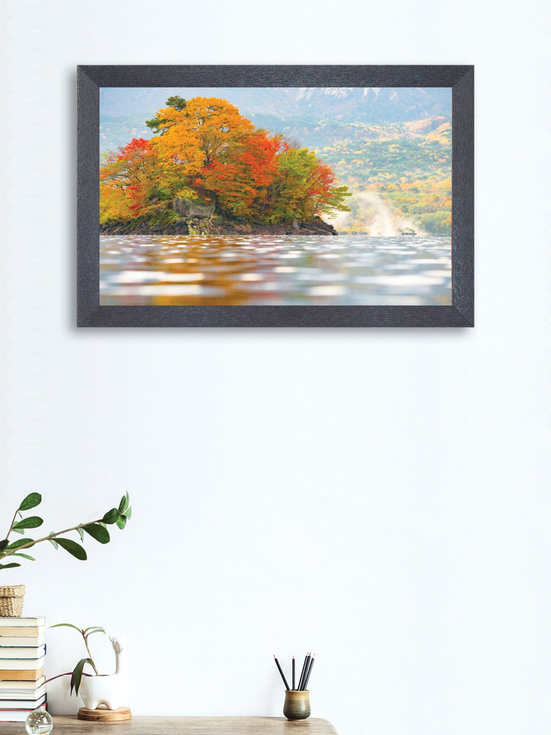 nest ART Green & Orange Nature Photograph Wall Art Price in India