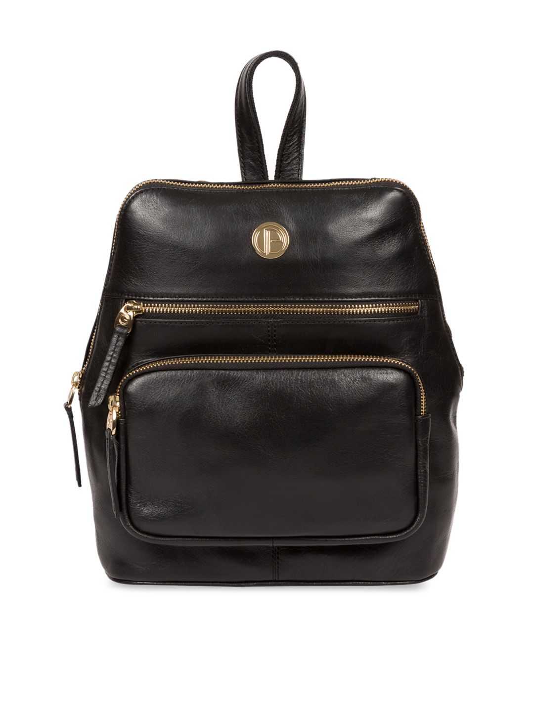 PURE LUXURIES LONDON Women Black Solid Genuine Leather Verbena Backpack Price in India