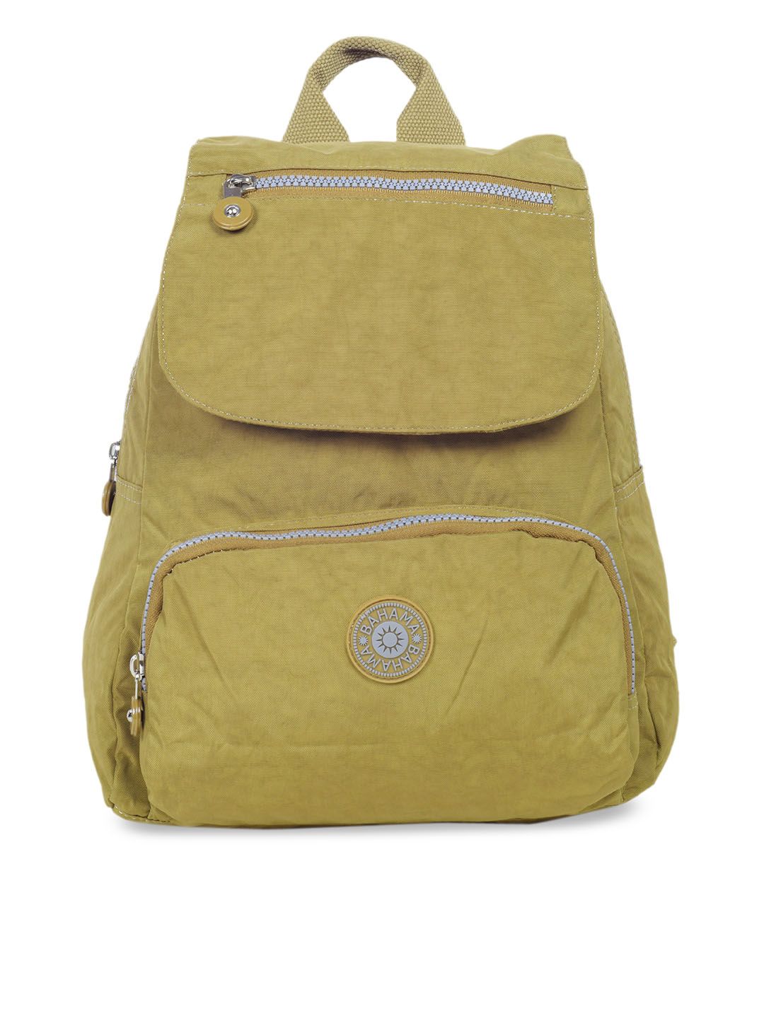 BAHAMA Unisex Yellow Solid Backpack Price in India