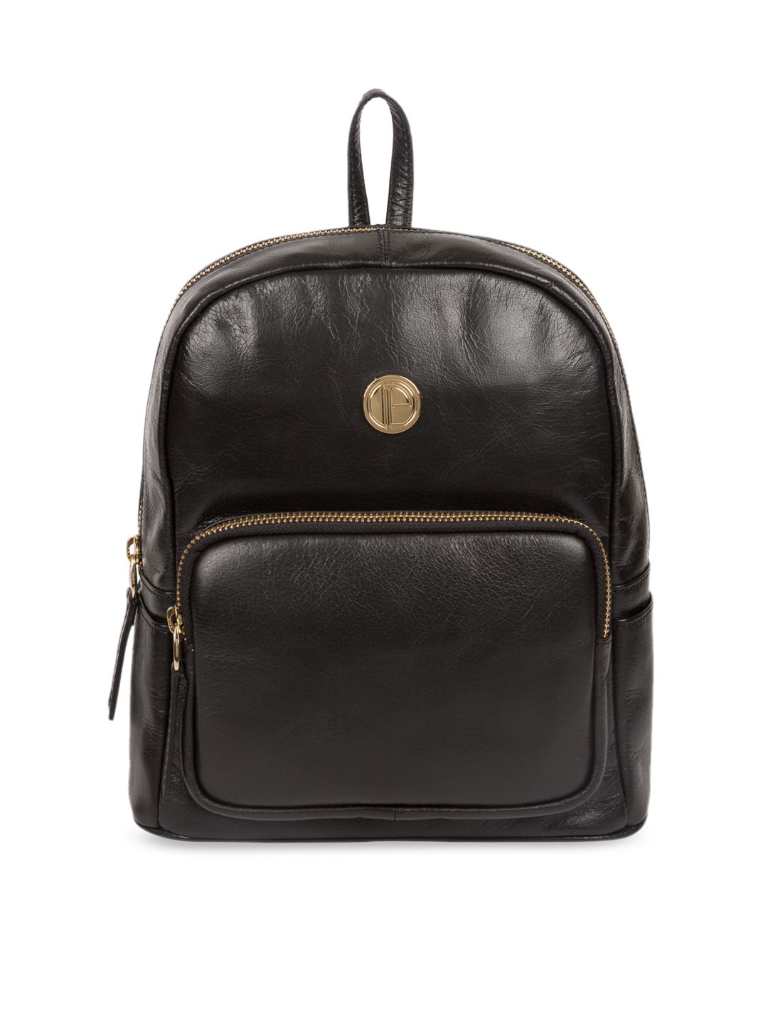 PURE LUXURIES LONDON Women Black Solid Genuine Leather Cora Backpack Price in India