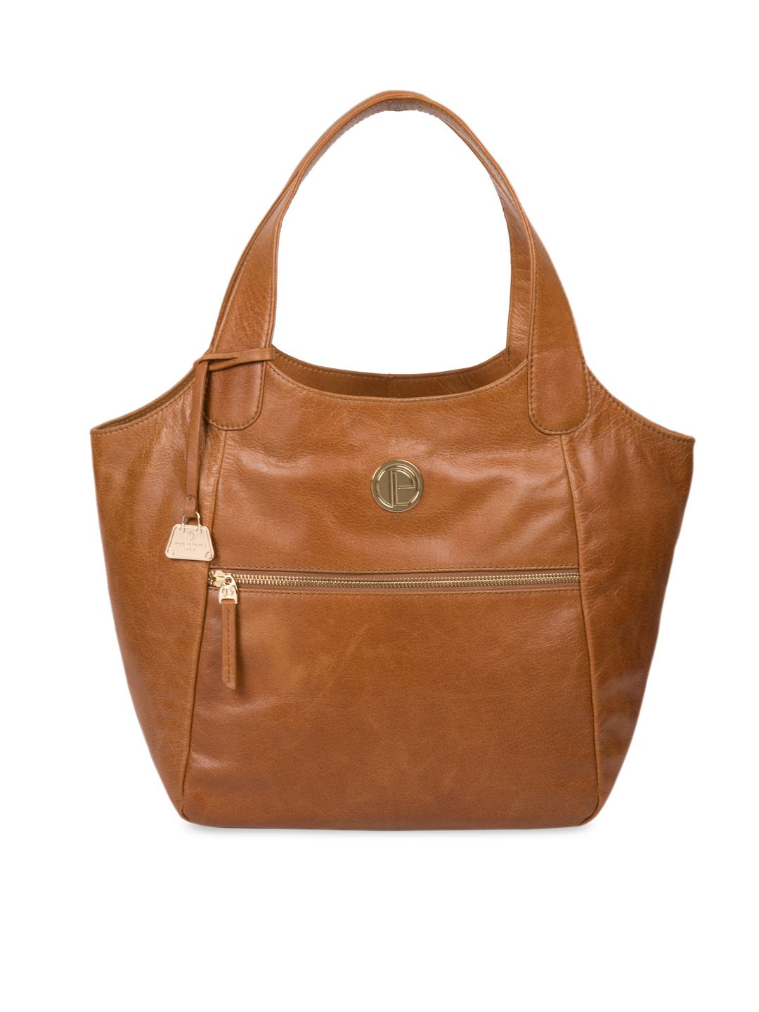PURE LUXURIES LONDON Women Tan Brown Solid Genuine Leather Mimosa Tote Bag Price in India