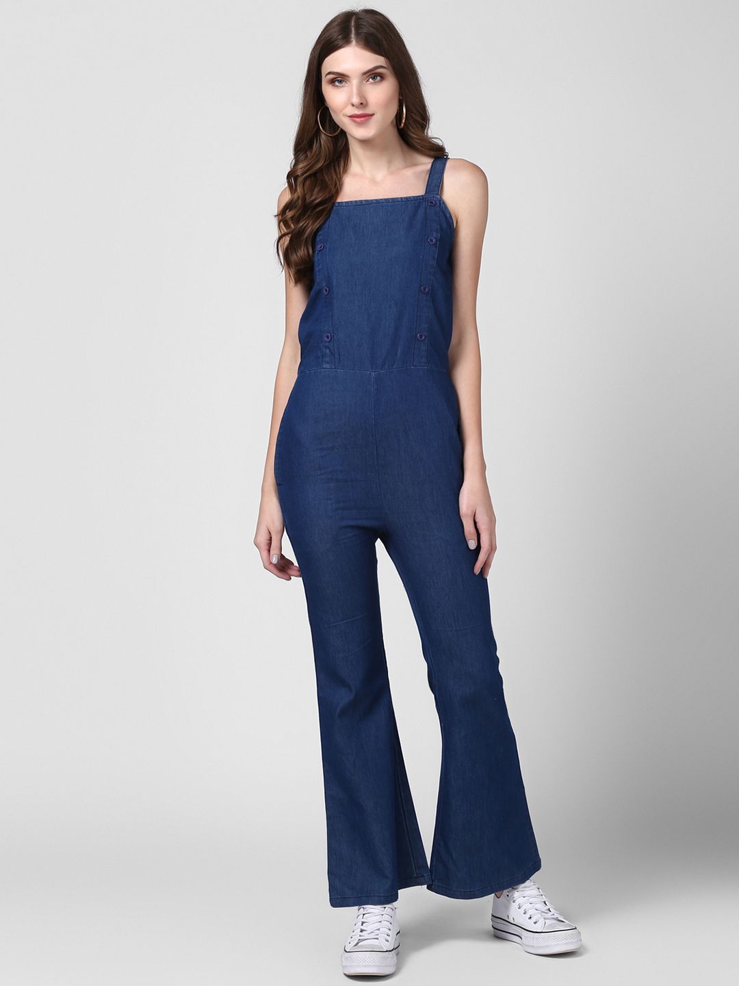 StyleStone Women Blue Solid Basic Jumpsuit Price in India