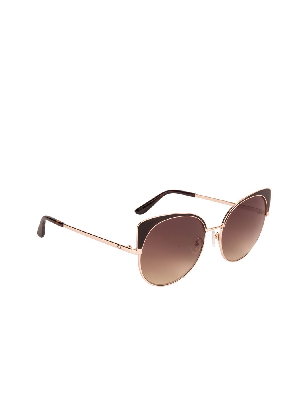 GUESS Women Brown Cateye Sunglasses GU7599 56 50G Price in India