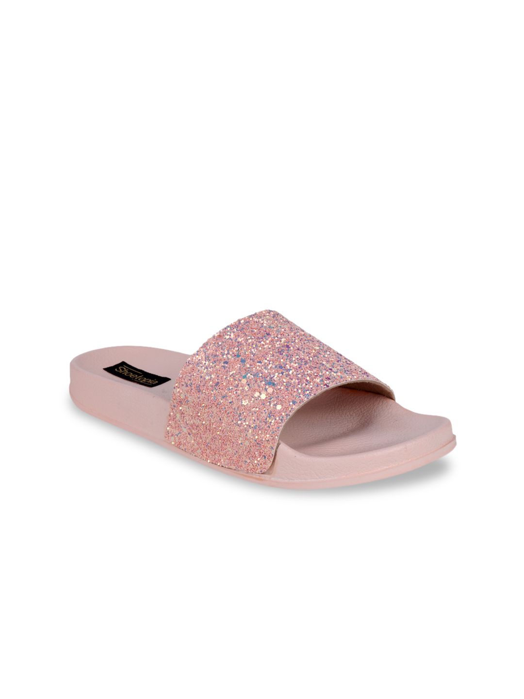 Shoetopia Women Pink Embellished Sliders Price in India