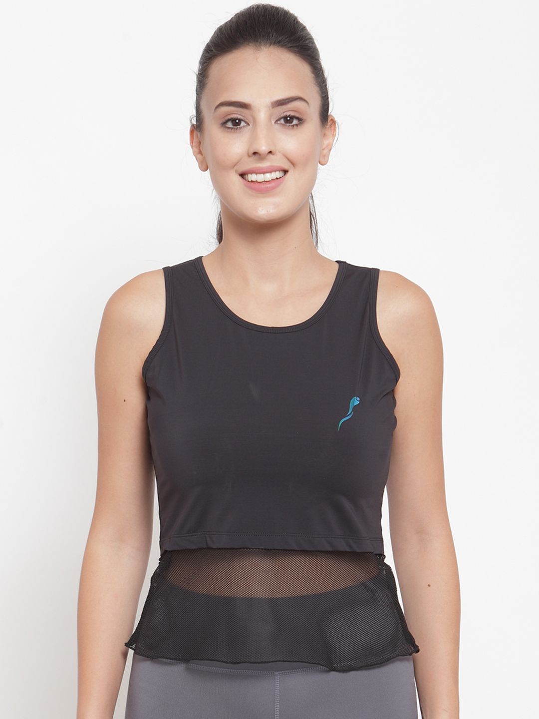 Boston Club Women Black Solid Round Neck T-shirt Price in India