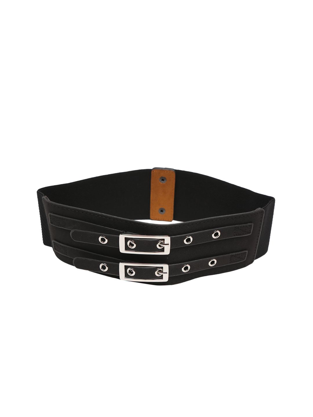 Mali Fionna Women Black Solid Cinched Waist Belt Price in India