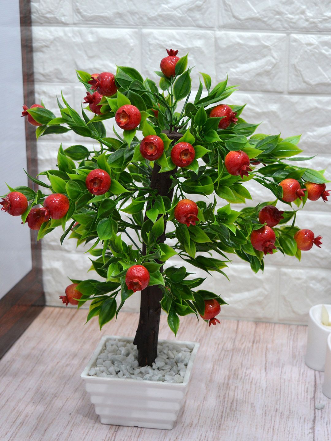 fancy mart Unisex Red & Green Artificial Bonsai Plant With Pot Price in India