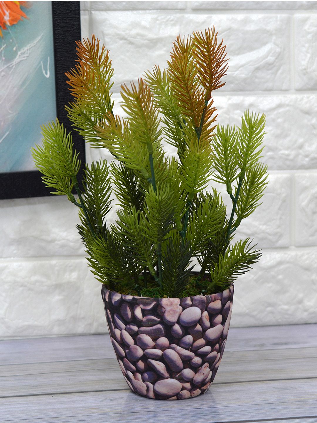 fancy mart Unisex Green Artificial Pine Plant With Pot Price in India
