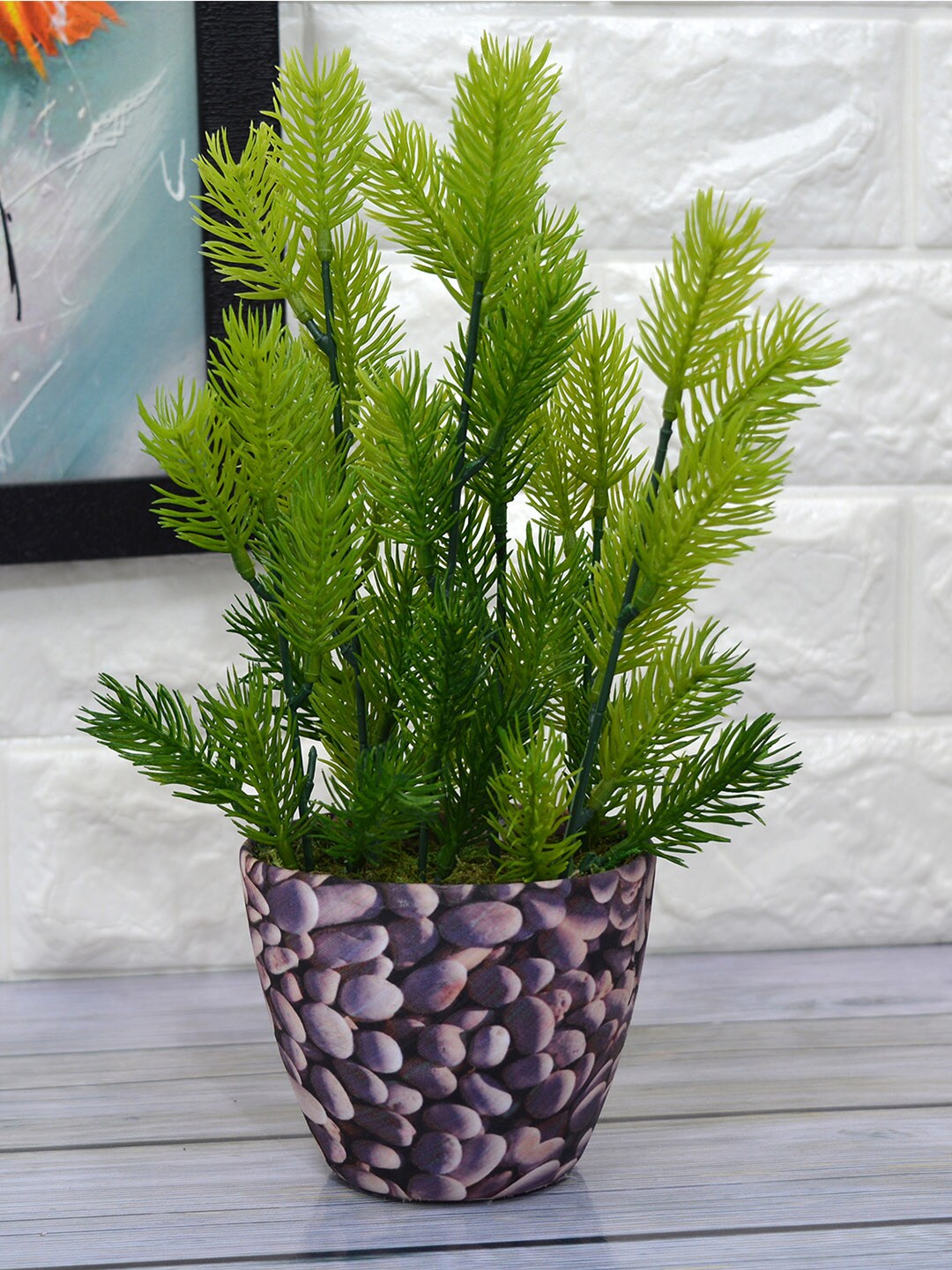 fancy mart Unisex Green Artificial Pine Plant With Pot Price in India