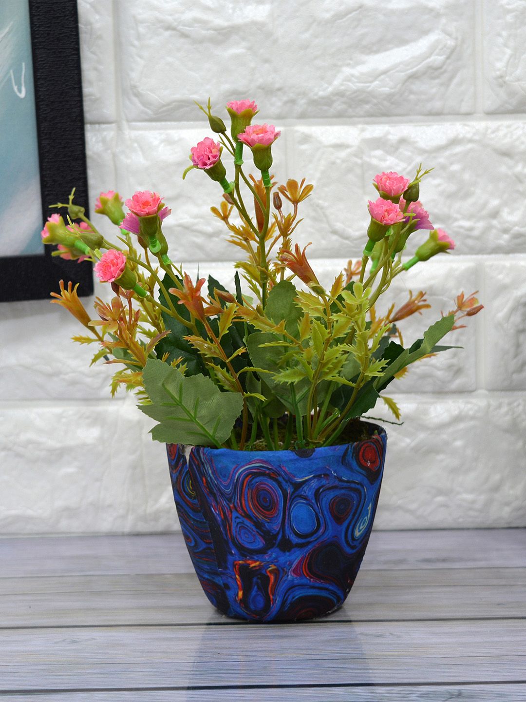 fancy mart Unisex Pink & Green Artificial Carnations Plant With Pot Price in India
