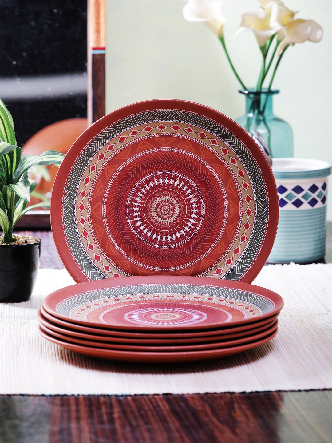 Servewell Brown 6-Pieces Solid Melamine Plates Set Price in India