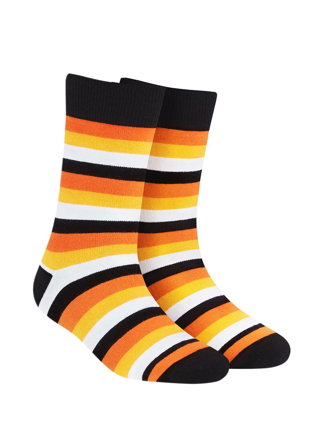 Dynamocks Unisex Multicoloured Striped Calf-Length Socks