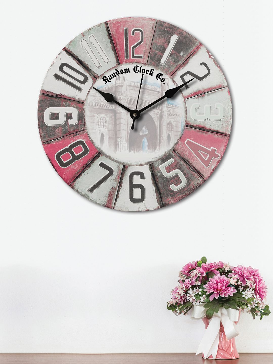 RANDOM Multicoloured Round Printed Analogue Wall Clock Price in India