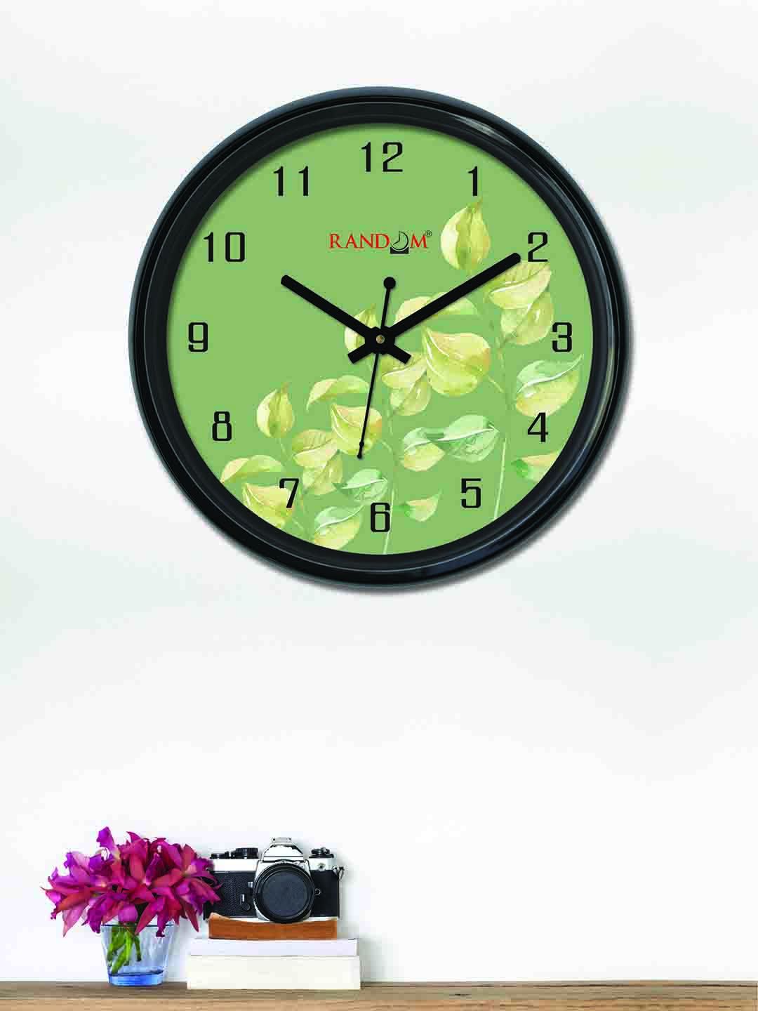 RANDOM Green Round Printed Analogue Wall Clock (30 x 30 x 5) Price in India