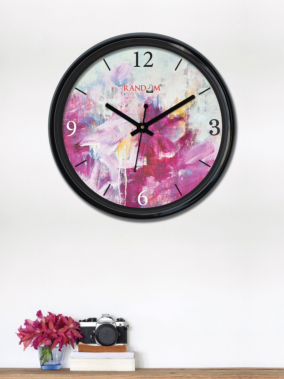 RANDOM Multicoloured Round Printed 30cm Analogue Wall Clock Price in India