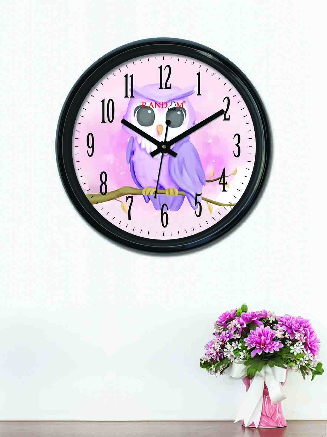 RANDOM Pink & Lavender Round Printed 30 cm Analogue Wall Clock Price in India