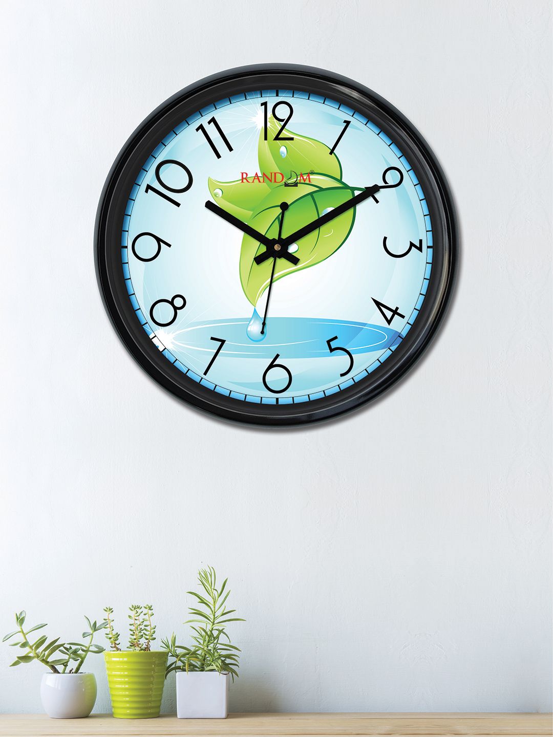 RANDOM Turquoise Blue & Green Round Printed 30 cm Analogue Wall Clock Price in India