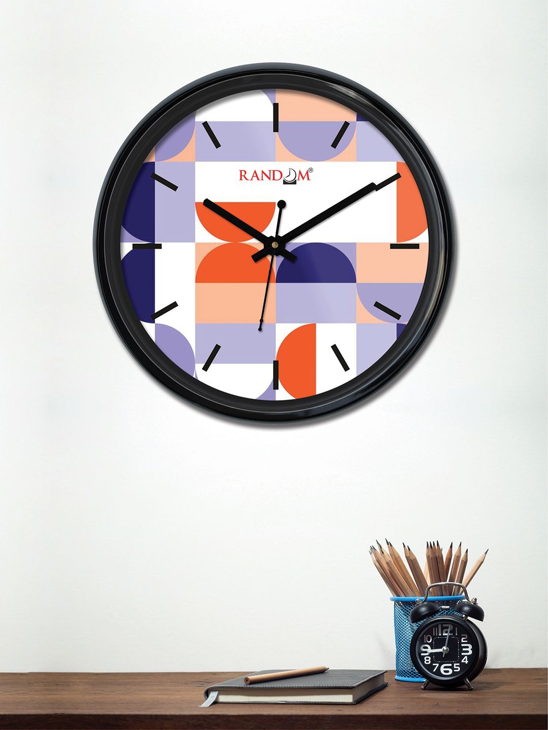 RANDOM Multicoloured Round Printed Analogue Wall Clock (30 x 30 x 5) Price in India