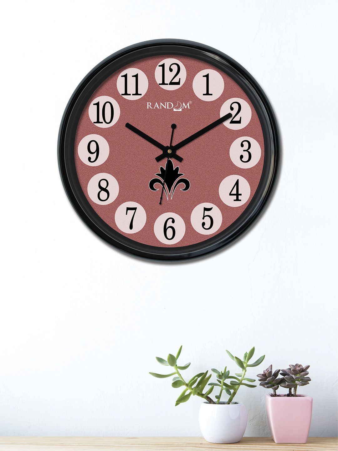 RANDOM Mauve Round Printed Analogue Wall Clock 30 cm Price in India