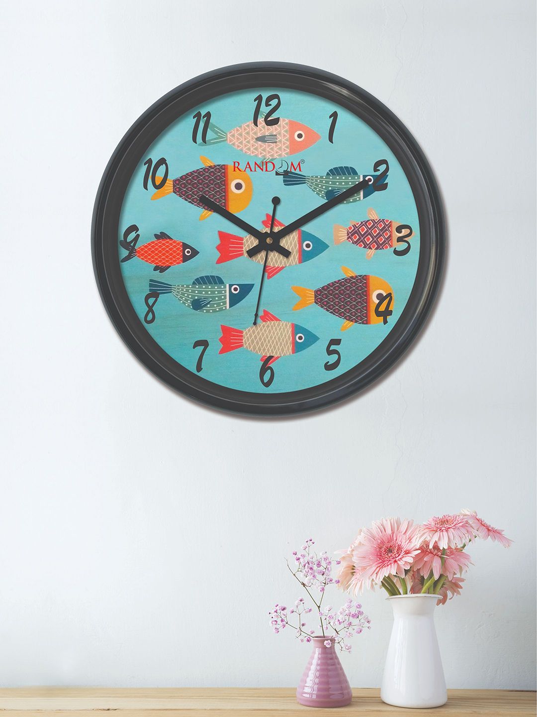 RANDOM Sea Green Round Printed 30 cm Analogue Wall Clock Price in India