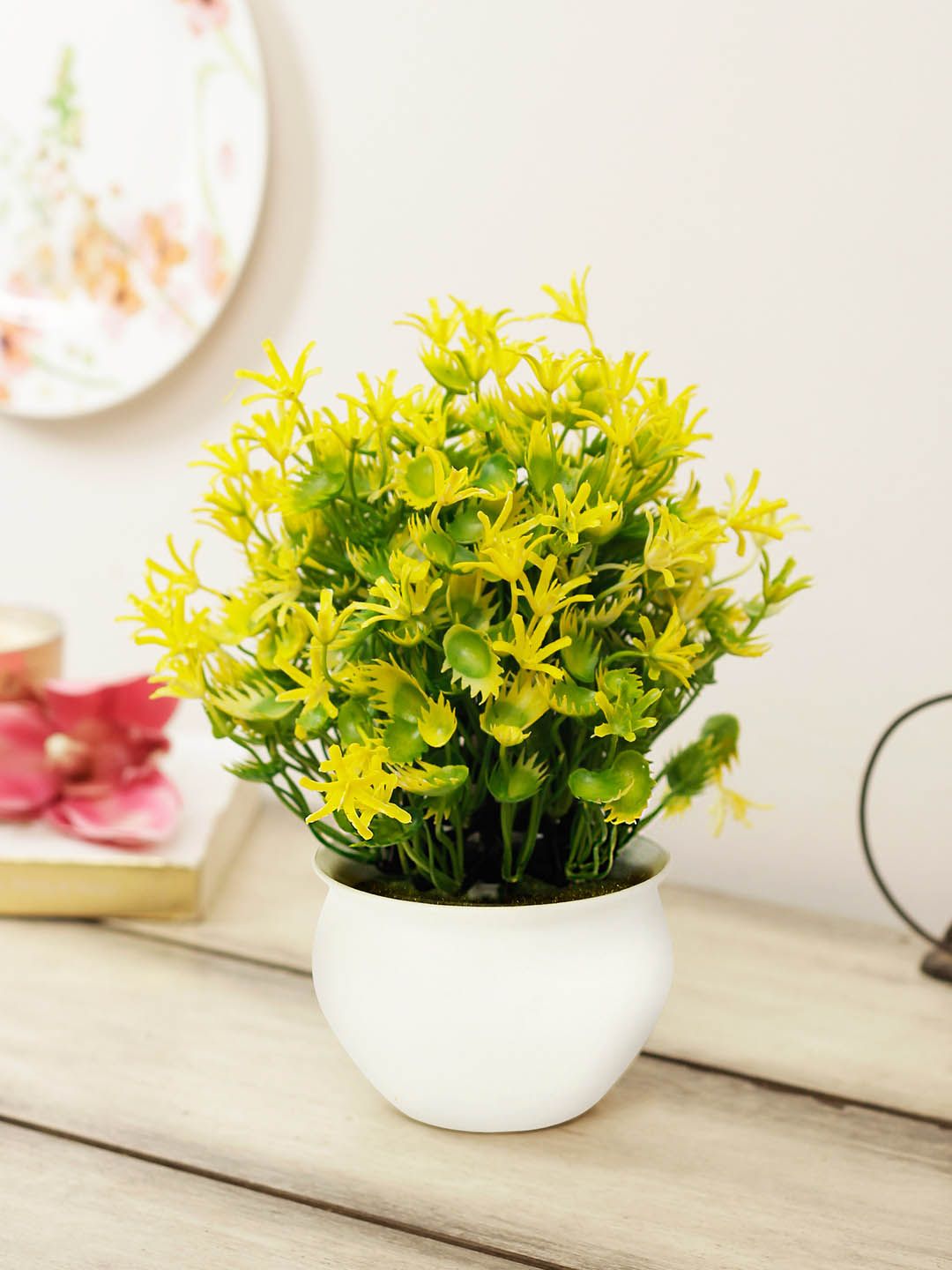 House Of Accessories Yellow and Green Artificial Plant Price in India