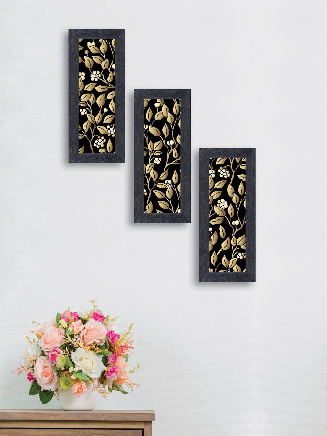 nest ART Set of 3 Synthetic Wood Wall Art Price in India